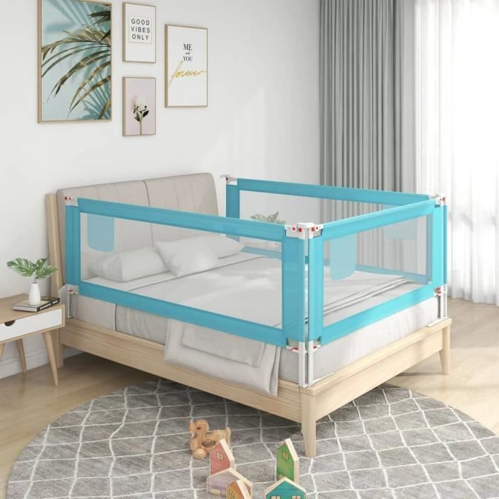 YOSOO Barrière de sécurité de lit d'enfant Bleu 180x25 cm Tissu - YOS7053248158548