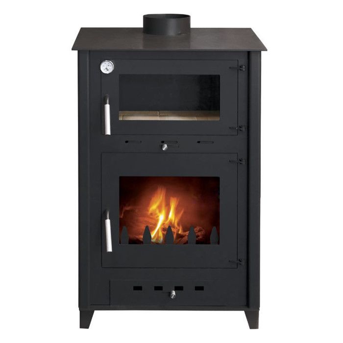 Po&ecirc;le &agrave; bois avec four Rosa 10 B&ucirc;ches 50cm - Noir 