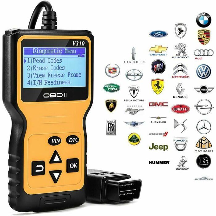 Outils de Scanner de Diagnostic Auto - TNEAYWHE - OBD2 - Portable - 6 Langues - Compatible 1996+
