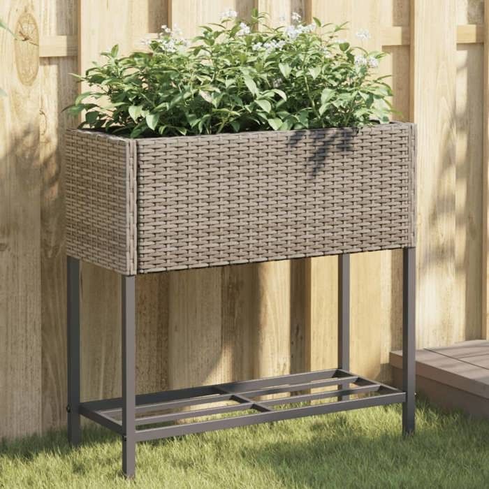 vidaXL Jardinière avec étagère Résine - vue 2