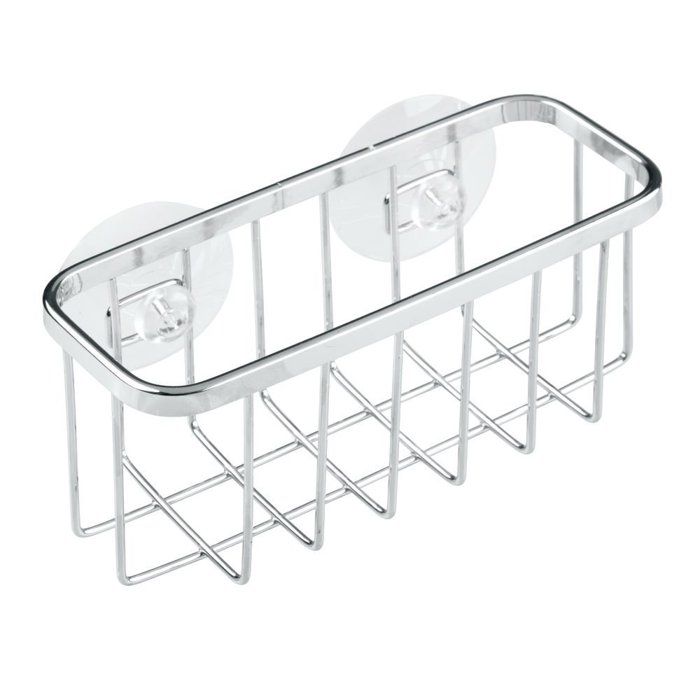IDesign Forma Porte-Éponge Évier - Petit Rangement Plastique Et Métal Transparent Argenté