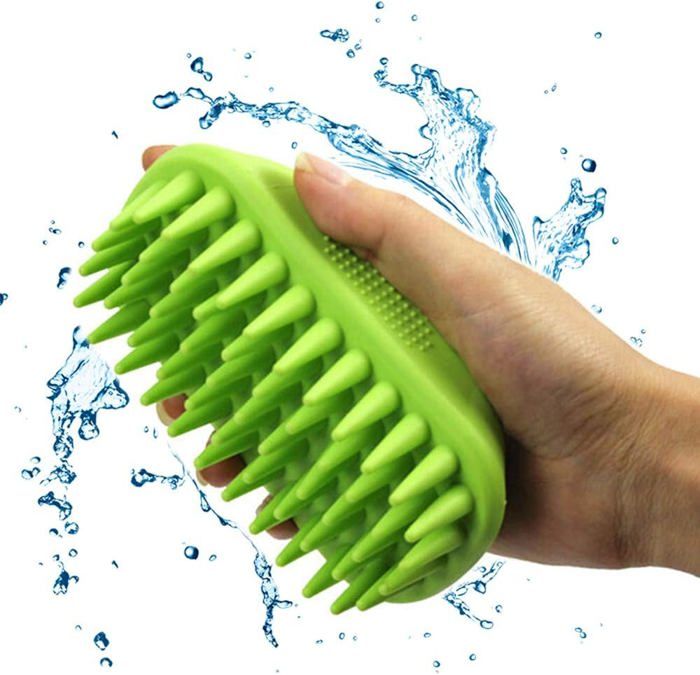 Meilleurs prix pour Brosse à shampoing en silicone pour animaux de compagnie, brosse de massage antidérapante en caoutchouc pour chien, chat, souris, t