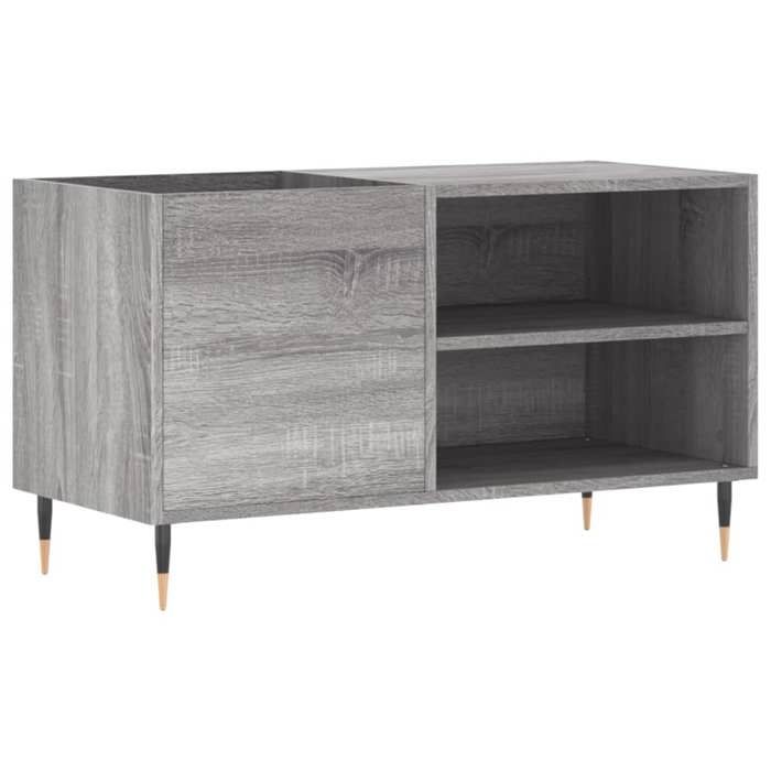 Armoire à Disques Vinyles Sonoma Chêne - 85x38x48 Cm, En Bois D'ingénierie, Pieds En Fer