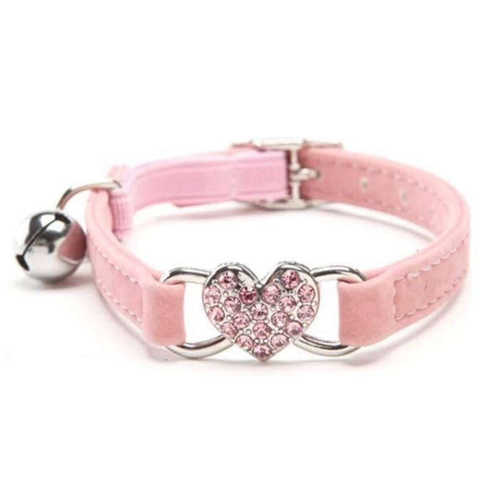 Meilleurs prix pour Collier pour Chat - Non spcifi - Coeur - Rose - 30 x 1 cm - Avec Clochette Rose Rose COLLIER