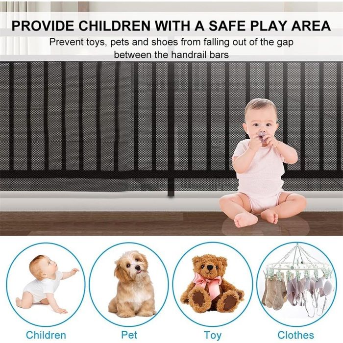 Comparer les prix de Filet de sécurité - XVX - 3mx79cm - Noir - Protection enfants - Installation facile