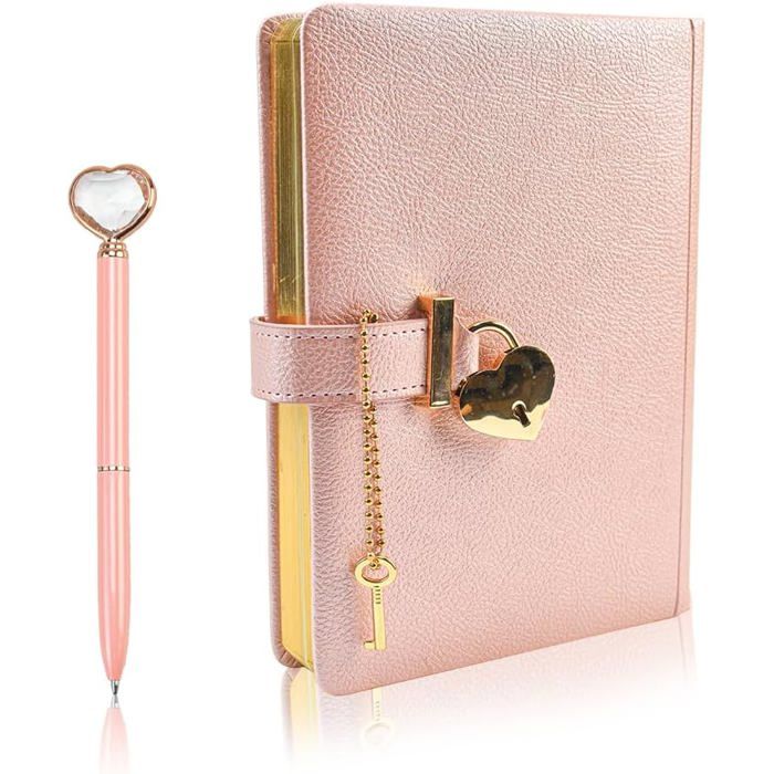 Journal intime pour filles avec verrou et stylo, journal de 160 pages, carnet de voyage pour enfants pour écrire et dessiner, coffret cadeau pour enfants et filles