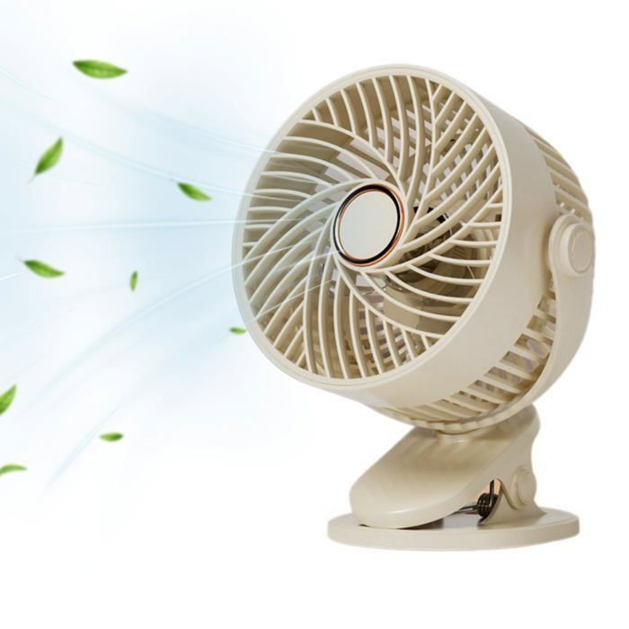Ventilateur à Pinceà 5 Vitesses Ventilateur de Bureau Silencieuxavec Lumière.Multi Surfaces Tour à 360 Batterie Longue Durée - Handeiu