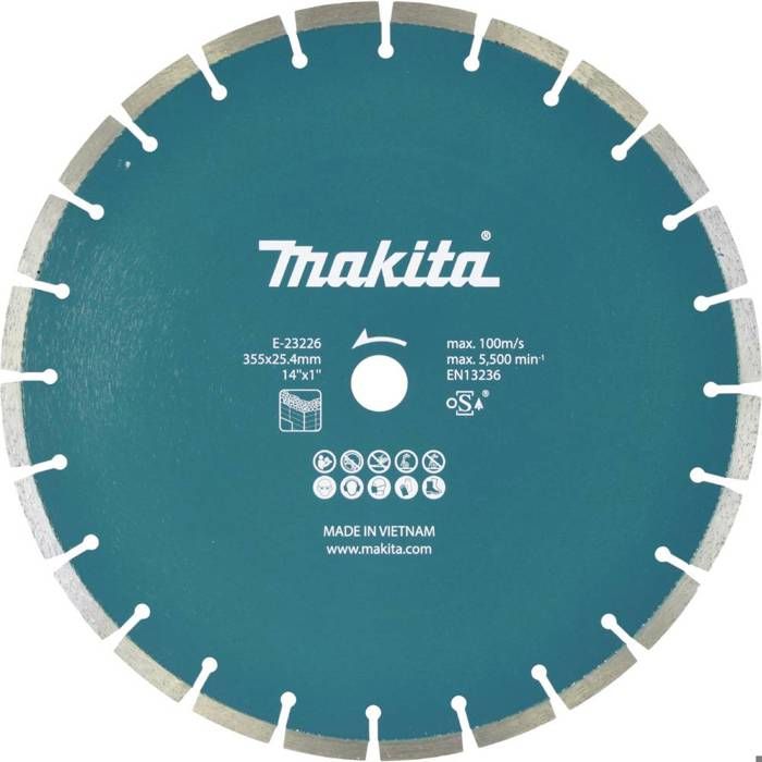 Disque à tronçonner diamanté Makita E 23226 355x25 4 mm