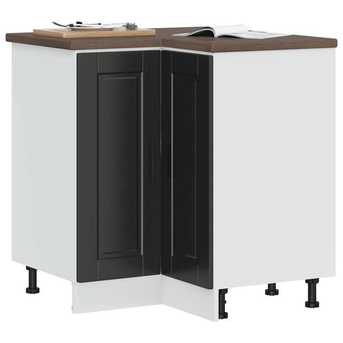 Meuble cuisinecharge 65 kgDesign ModerneArmoire dangle de cuisine Porto noir - bois dingénierie 280960