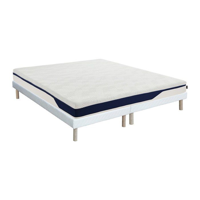 Ensemble 180 x 200 cm sommier tapissier + matelas mousse HD 7 zones et gel à mémoire de forme déhoussable ép.22cm - FAGANI de YSMÉE