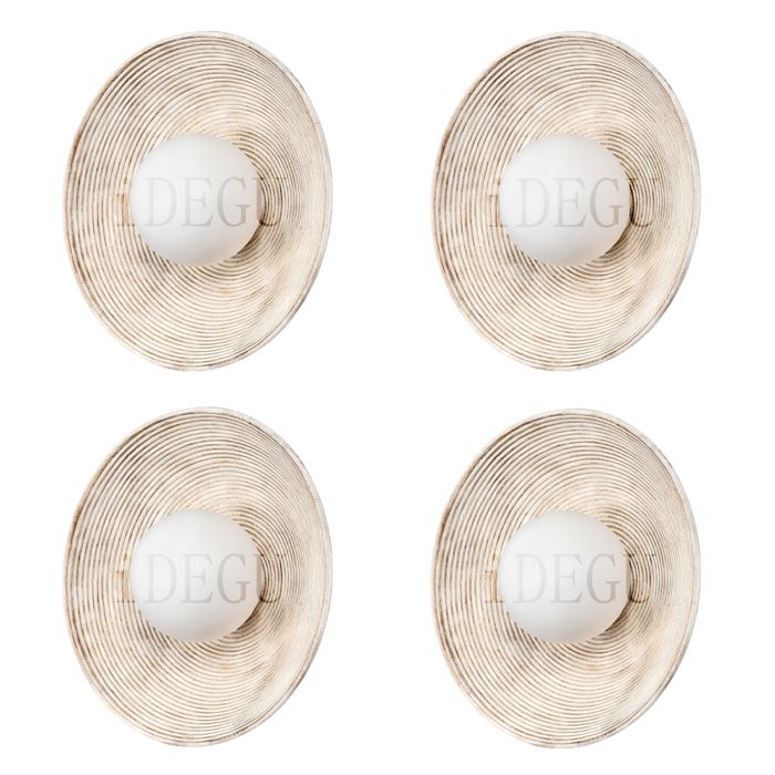 iDEGU 4pcs Applique Murale Moderne Rond LED G9 Lampe Murale Vintage Abat-jour en Résine Design Tourbillon Lustre Murale Retro Chaud