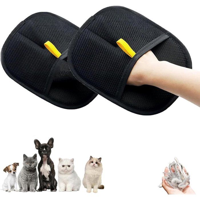 Meilleurs prix pour Gants de Toilettage pour Chien 2 Pièces Lavables et Réutilisables Enlèvement des Poils