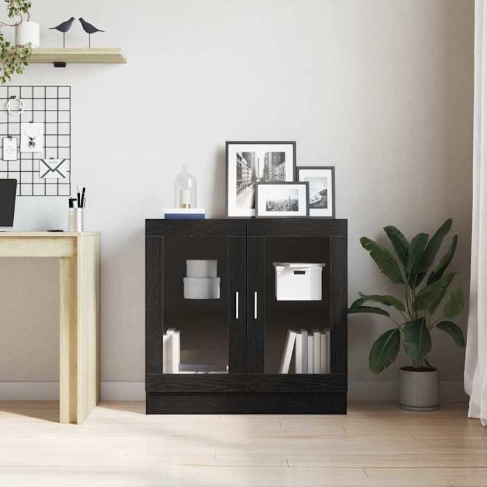 SALE dhiver Bibliothèque Multi-Rangement - JILLS - armoire à livres - Chêne noir 82.5x30.5x80 cm Bois dingénierie BB2686