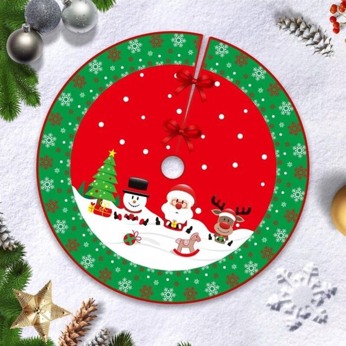 Jupe de sapin de Noël en velours crème doux et doré | Noël