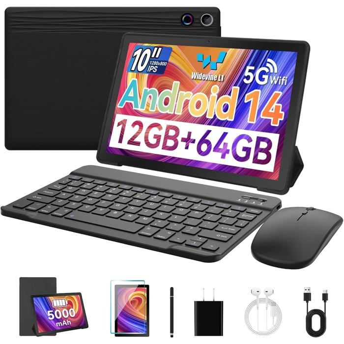 TABLETTE ANDROID 14 10'' 4GB RAM 32GB ROM WiFi 5G Quad Core 6000mAh HD Neuf Fr EUR 54,99 - FR