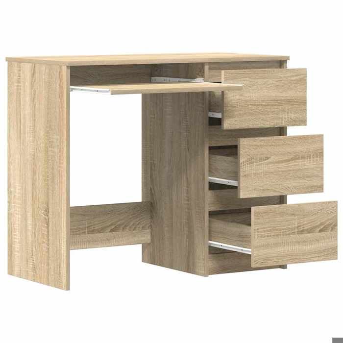 Bureau BURKE Brun Table à écrire - 1 PERSONNE - Chêne sonoma 90x45x76 cm - Bois d’ingénierie BB406