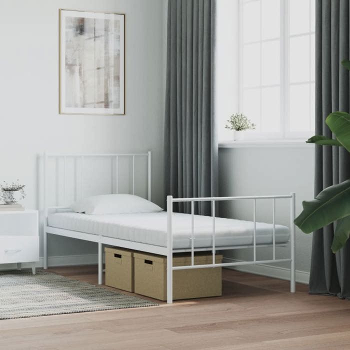 Black Friday Matelas en mousse blanc - BURKE - pour lit - 90x200 cm 7 zones dureté 20 ILD mm259