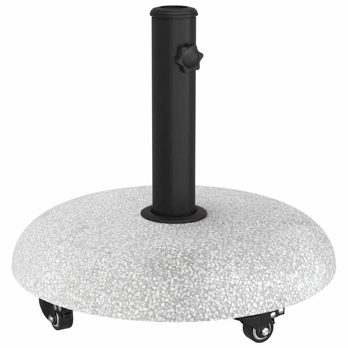 Base de parasol en béton - vidaXL - Gris clair pierre - 45x45x40 cm - 21 kg - Roulable - Utilisation en extérieur