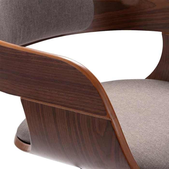 TOP 2026 Chaise de cuisine - ( 1 PC ) - Pour 1 personne - Taupe Bois courbé et tissu - 49x51x70 cm ccc187
