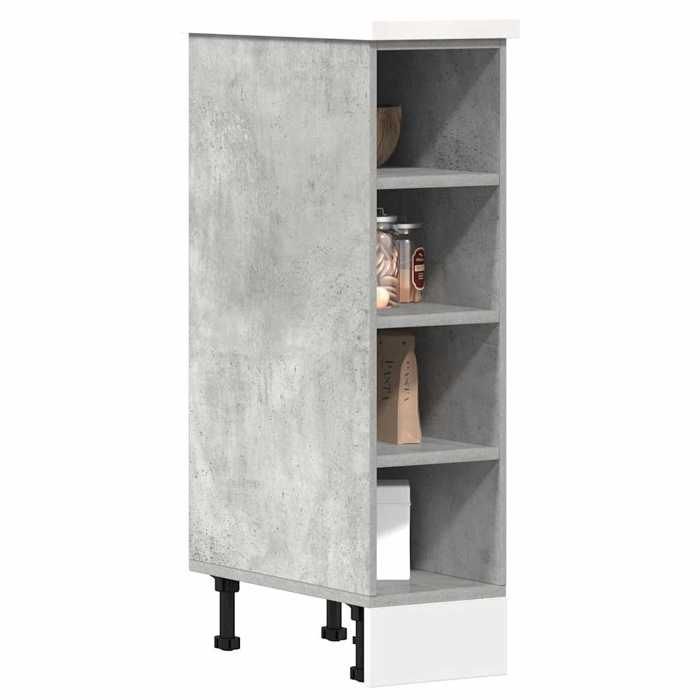 Meuble bas de cuisine - vidaXL - Gris béton - 20x445x815 cm - Bois dingénierie - Capacité totale 80 kg