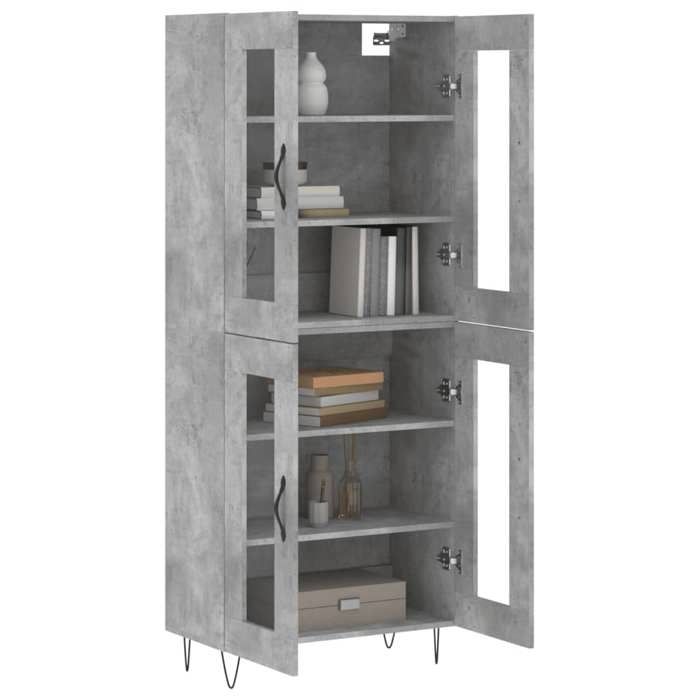 NEUFBuffet Bas - Buffet de rangement/Buffet Salle à Manger - haut Gris béton 695x34x180 cm Bois dingénierie 03_32208129