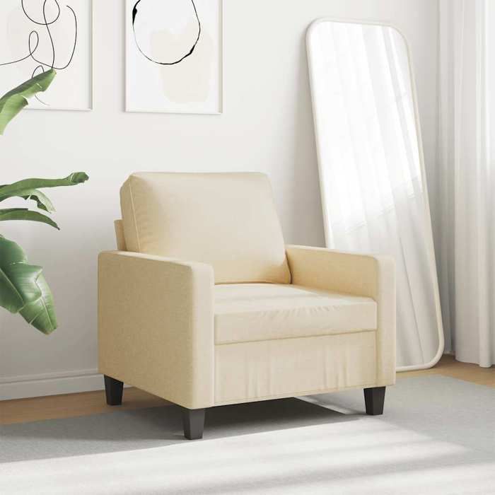 Hot Sale®1 pcs Fauteuil simple - adulte/enfant - SARAZYJ - Meuble de salon - Crème 60 cm Tissu - S4650491