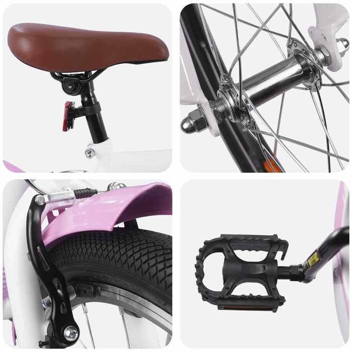 SALALIS - Vélo pour Enfants 24 Pouces pour les 8-12 ans Rose clair-W7420