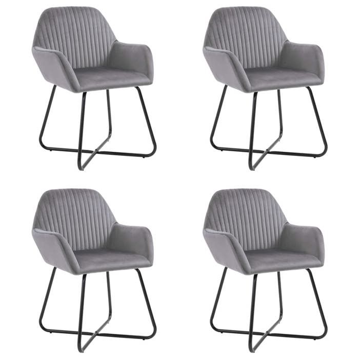 4 PCS Chaises de cuisine Gris - Rebais 2026 Chaises à manger Classique Pour salon gris velours 3589