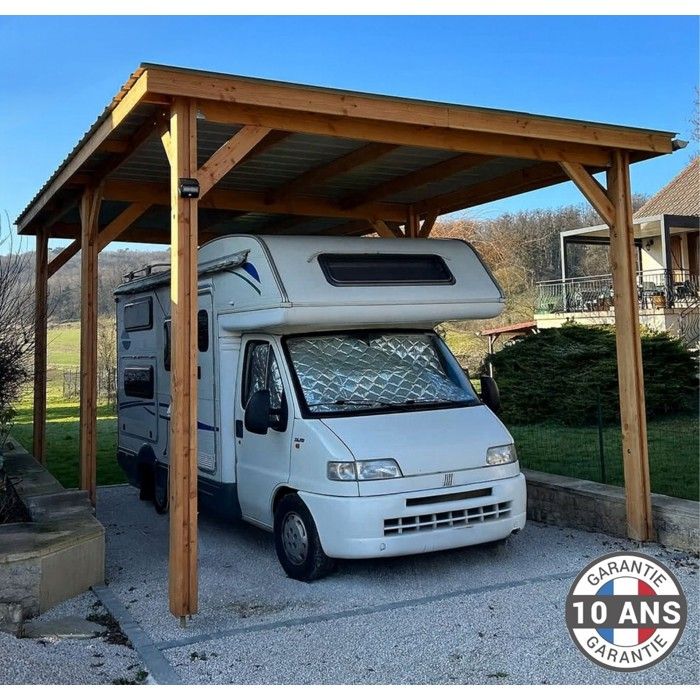 Carport camping car Bois Douglas Français 29 m² – Toit