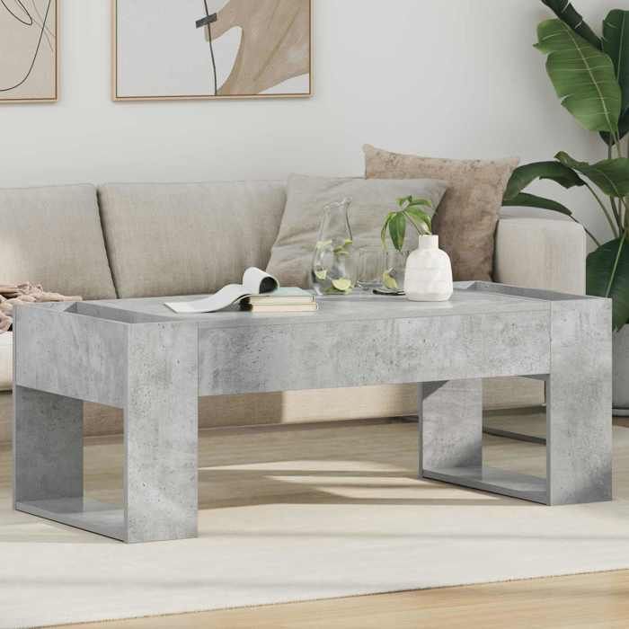 vidaXL Table basse Gris béton 110 x 50 x 41 cm Bois dingénierie 8000159