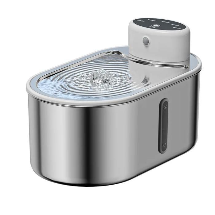 Fontaine à eau automatique pour chat - Phoesky - Sans fil - Acier inoxydable - 3L - Batterie rechargeable 4000 mAh