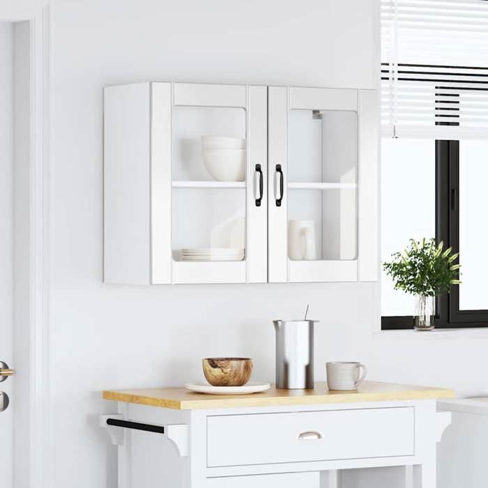 Armoire murale de cuisine/Armoire Haut élégant - NGM Placard de cuisine - avec porte vitrée Lucca - bois di3795