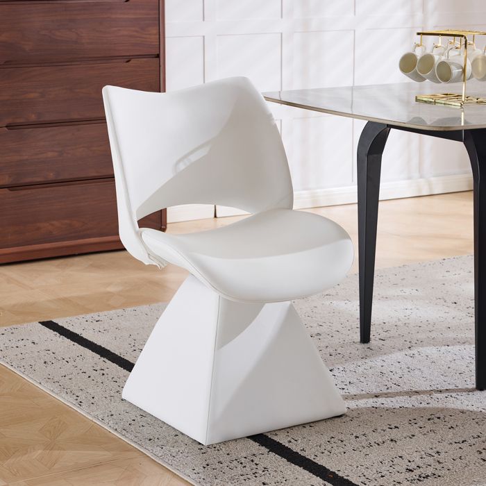 Fauteuil pivotant confortable blanc 54x48x84 cm Blanc Métal et bois design moderne rangement pratique