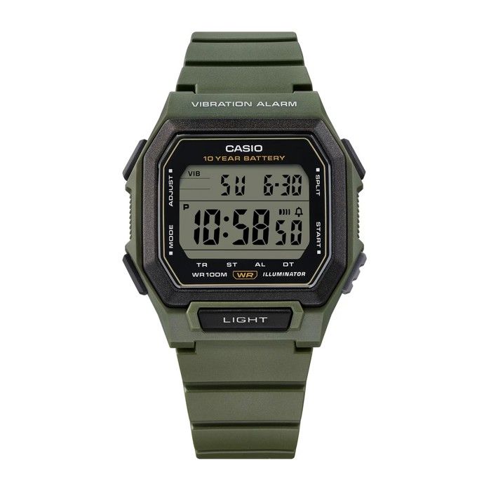 Montre-bracelet - CASIO - W-738H-3AVEF - Digital - Résine verte - Étanche 10 ATM