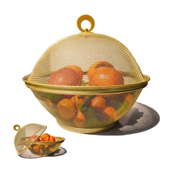 Corbeille À Fruits Avec Couvercle Anti-Moucheron-Panier À Fruits Anti-Insectes Et Anti-Mouches Pour Comptoir De Cuisine Design Élé