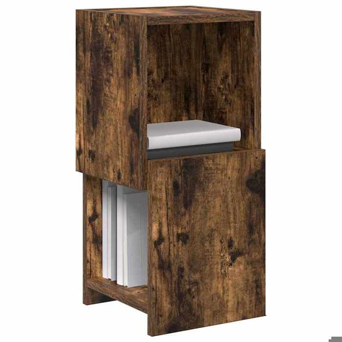 Meuble dangle - Meuble de rangement - design simple - bois dingénierie - chêne fumé - 2 étagères - 25 5x25x55 cm qqr79l371624