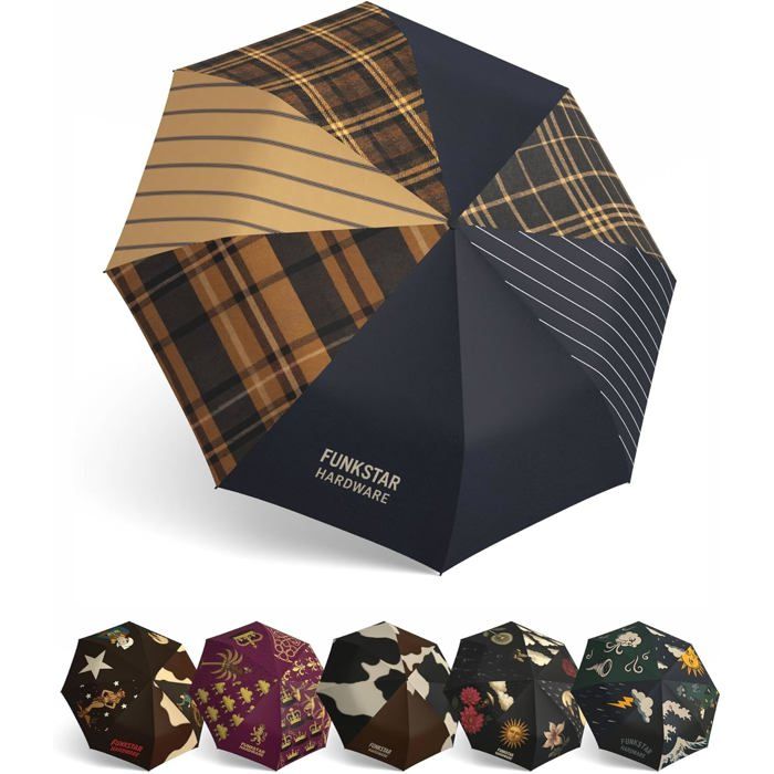 Parapluie Pliant Compact Design Bold Anti-Tempete 8 Baleines Fibre De Verre Ouverture Fermeture Auto Impermeable Tient Dans Le Sac