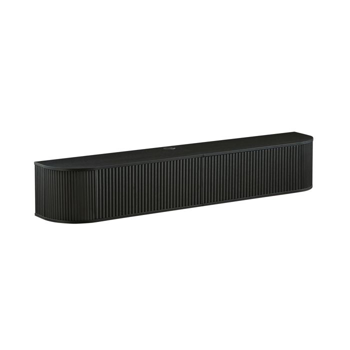 Meuble TV mural - Design flottant - Longueur 180 cm - Noir - Panneau de particules - Compatible TV 50-80 pouces