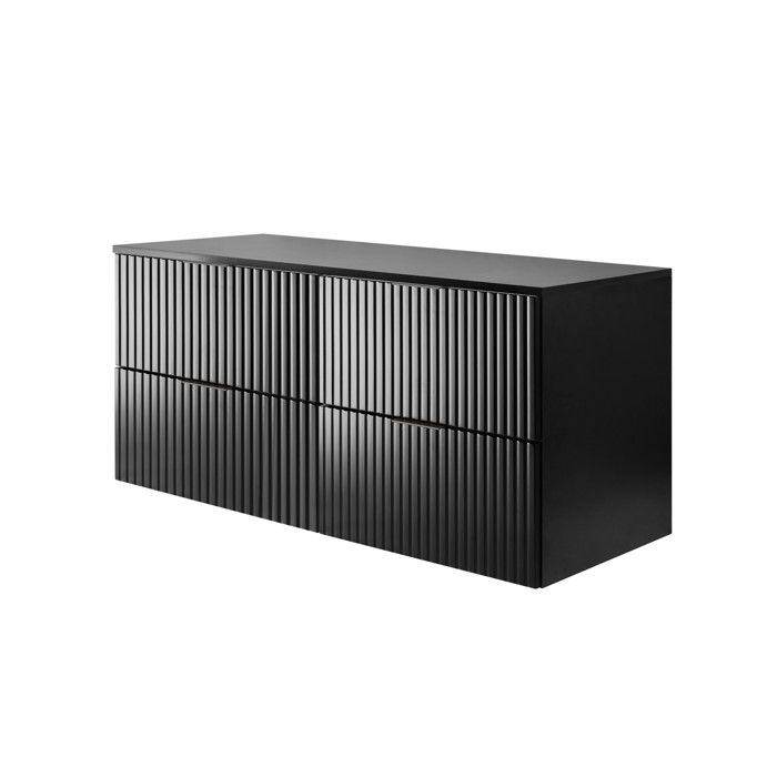 Meuble vasque - 3XE LIVING - 120 x 46 x 57 cm - Suspendu - 4 tiroirs - Plan de travail inclus
