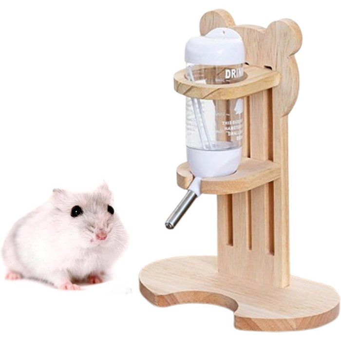 Bouteille deau pour hamster étanche réglable avec support de suspension en bois convient aux la ACCESSOIRES FABRICATION MAISON