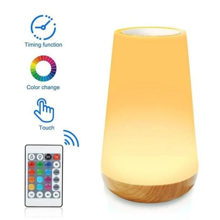 Veilleuse LED multicolore rechargeable avec télécommande et luminosité ajustable