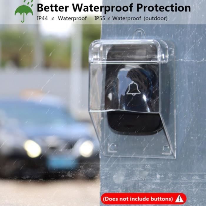 Housse De Protection Contre La Pluie Pour Sonnette Extérieure, En Acier Inoxydable Compatible Avec Prise Exterieure Sonnette Sans Fil Exterieure 97984546
