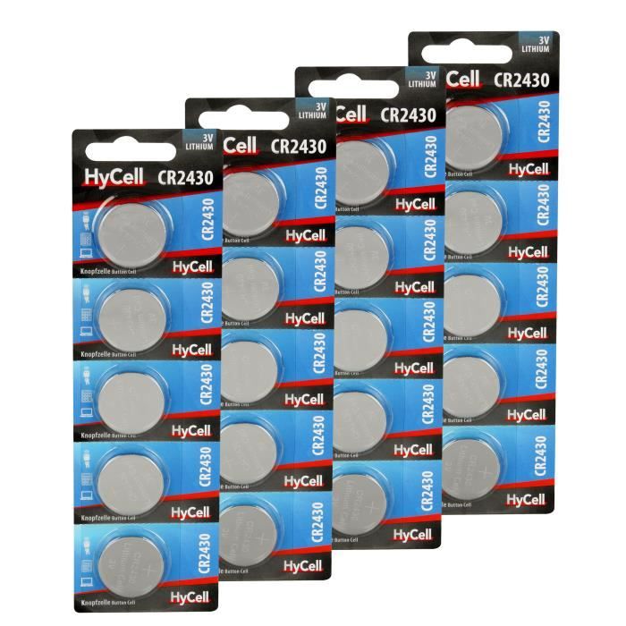 Hycell HyCell Piles bouton CR2430 3V 275 mAh (Lot de 20) - Cdiscount Jeux - Jouets