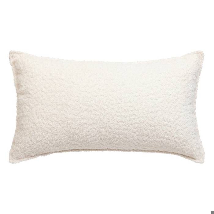 Coussin bouclette Soana blanc ivoire 30x50cm - Atmosphera Créateur dintérieur