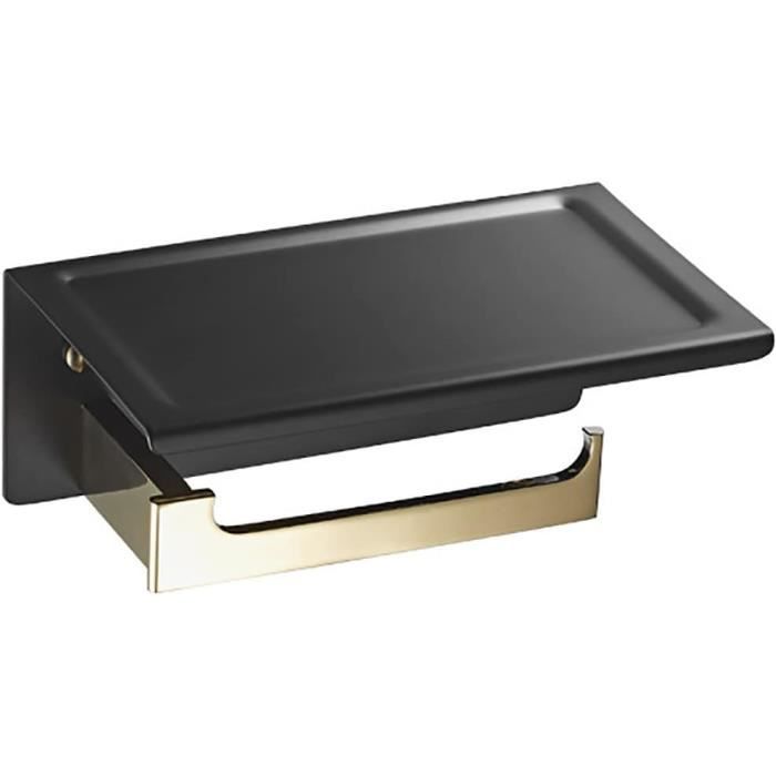 Porte-rouleau De Papier Toilette Mural Avec Tablette En Laiton Brossé - Élégant Et Pratique Pour La Salle De Bain