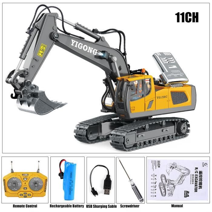 Couleur RC Bulldozer Pelleteuse télécommandée, 2.4Ghz, 1:20, RC