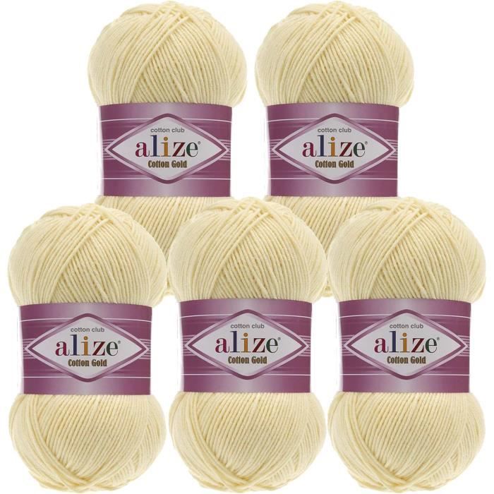 Laine Alize Cotton Gold - Lot De 3 Pelotes - 55% Coton 45% Acrylique - 330 M - 59 Coloris Disponibles