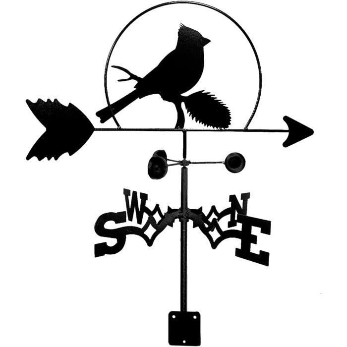 Girouette Avec Poules - Indicateur Vent Jardin En Métal - Ornement Déco Extérieur