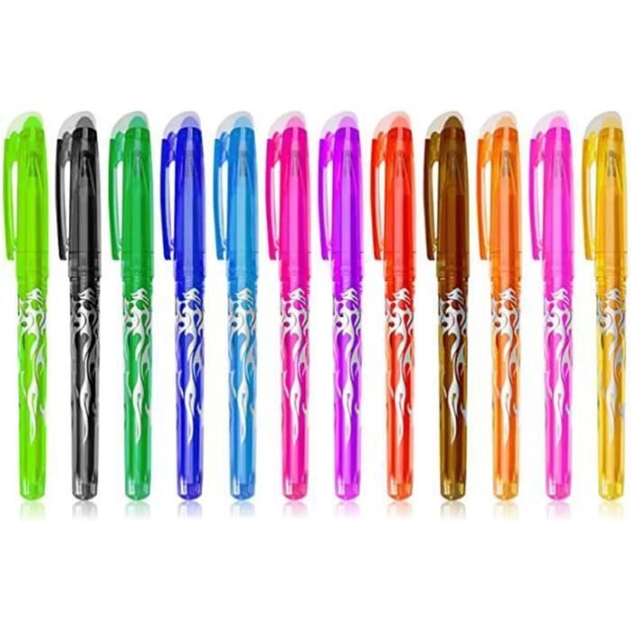 Stylos Neutres Sécurité Stylos Gel Effaçables 6 Couleurs - Encre Thermosensible 0.5mm - Design Animaux Mignons Stylo Gel Effaçable