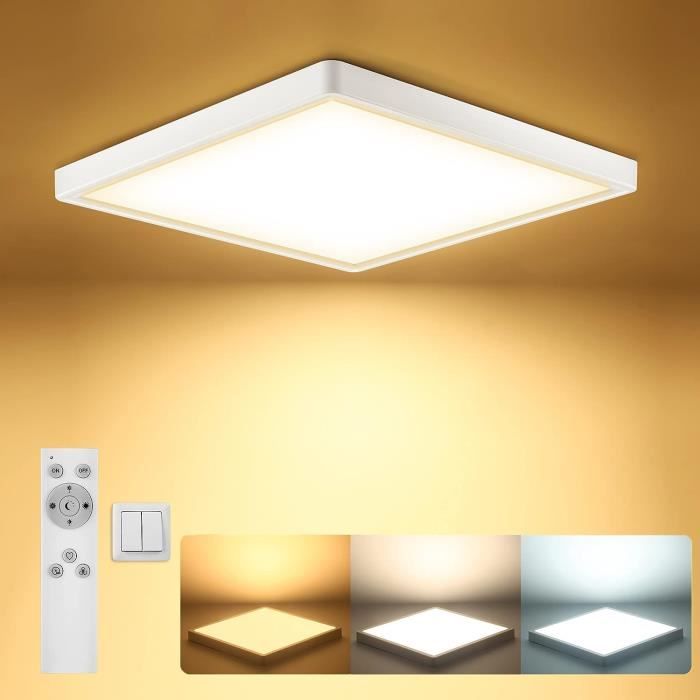 Plafonnier LED Rond Dimmable Avec Télécommande - 24W, 2800lm, IP54, 3CCT, Pour Salon, Salle De Bain, Chambre